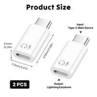 SEASJHBAY USB-C audio adaptér pre slúchadlá, 2 ks – Hi-Fi zvuk, ovládanie na kábli, Plug and Play – kompatibilný s iPhone, iPad a zariadeniami s USB-C 2