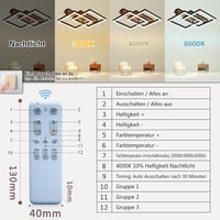 SEATAIN LED Mennyezeti Lámpa Fa Kerettel Dimmelhető Távirányítóval 47cm - Black 9