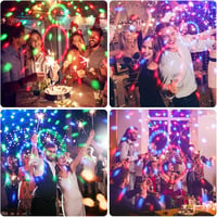SEBRUANC 2db LED Diszkógömb 360° Forgó Party Lámpa Távirányítóval RGB Zenei Vezérlés 6