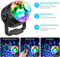 SEBRUANC 2db LED Diszkógömb 360° Forgó Party Lámpa Távirányítóval RGB Zenei Vezérlés 4