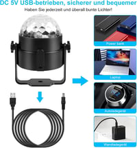 SEBRUANC 2db LED Diszkógömb 360° Forgó Party Lámpa Távirányítóval RGB Zenei Vezérlés 3
