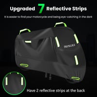 SECELES 300D Motoros Ponyva 4XL - Vízálló Oxford Motorgarázs 7 Fényvisszaverő Csíkkal, 2 Zárnyílással - Univerzális Védőtakaró Robogókhoz (2 4