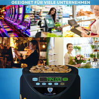 Securina24 SR1200 automatická počítačka a triedička eurových mincí – čierna 9