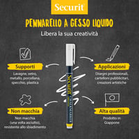 SECURIT krétamarker vékony hegyű 1-2 mm, nem porózus felületekre - fehér - 2 db 2