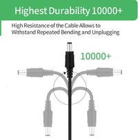 Security-01 1m DC tápkábel 5.5x2.1mm csatlakozó, 5V-24V kamerához, DVR, routerhez 8