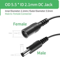 Security-01 1m DC tápkábel 5.5x2.1mm csatlakozó, 5V-24V kamerához, DVR, routerhez 7