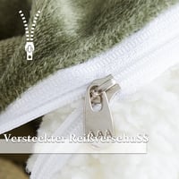 Sedefen zimski flanelski set posteljine od flisa 135x200 cm, zeleno-bijela, obostrana, plišana Sherpa kašmir s naborima (pintuck), navlaka za poplun i jastučnica 80x80 cm s patentnim zatvaračem, Oeko-Tex certifikat 5