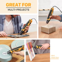 SEEKONE Mini Hőlégfúvó 350W 2 Hőfokozat 260°C/450°C Acél Fúvókával Túlterhelés Védelem Hordozható Forrólevegő Pisztoly DIY Barkács 8