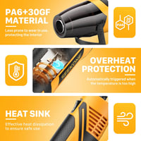 SEEKONE Mini Hőlégfúvó 350W 2 Hőfokozat 260°C/450°C Acél Fúvókával Túlterhelés Védelem Hordozható Forrólevegő Pisztoly DIY Barkács 4
