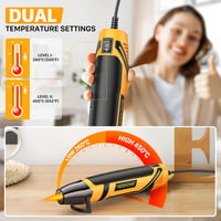 SEEKONE Mini Hőlégfúvó 350W 2 Hőfokozat 260°C/450°C Acél Fúvókával Túlterhelés Védelem Hordozható Forrólevegő Pisztoly DIY Barkács 2
