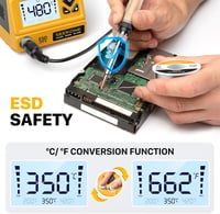 SEEKONE Professzionális Forrasztóállomás 60W - Digitális LCD Kijelzővel, 200-480°C Állítható Hőmérséklet, 5 Cserélhető Heggyel, °C/°F Átvált 4