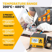 SEEKONE Professzionális Forrasztóállomás 60W - Digitális LCD Kijelzővel, 200-480°C Állítható Hőmérséklet, 5 Cserélhető Heggyel, °C/°F Átvált 2