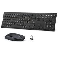 seenda Bluetooth Billentyűzet és Egér Szett - Vezeték Nélküli, Kettős Bluetooth & 2.4G USB, Német Kiosztású, Újratölthető, Mac/Windows/Andro 1