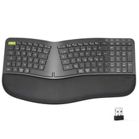 Tastatură wireless ergonomică Seenda, USB, layout german, negru 1