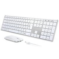 seenda Metalna Bluetooth tipkovnica i miš - Punjivi dual-mode USB/BT bežični QWERTZ tipkovnica za PC/tablet/MacOS uređaje 1