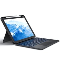 seenda iPad 10. generacije Futrola s QWERTZ Bluetooth tipkovnicom - 7 boja pozadinskog osvjetljenja, Touchpad, Držač za olovku, Odvojiva tipkovnica, 10.9" 1