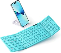 seenda Összecsukható Bluetooth Billentyűzet - Kék, Hordozható Vezeték Nélküli AZERTY Numerikus Billentyűzettel, iOS Android Windows iPad Tab 1
