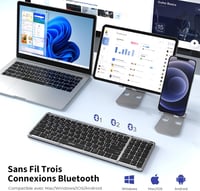 seenda Összecsukható Bluetooth Billentyűzet - Újratölthető Vezeték Nélküli Mini Billentyűzet Numerikus Résszel iOS/Android/Windows Eszközökh 3