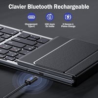 seenda Összecsukható Bluetooth Billentyűzet - Újratölthető Vezeték Nélküli Mini Billentyűzet Numerikus Résszel iOS/Android/Windows Eszközökh 5