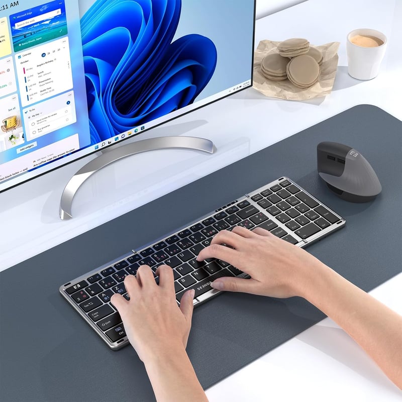 seenda Összecsukható Bluetooth Billentyűzet - Újratölthető Vezeték Nélküli Mini Billentyűzet Numerikus Résszel iOS/Android/Windows Eszközökh