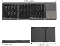 seenda Összehajtható Bluetooth Billentyűzet Érintőpaddal - 2 az 1-ben (Bluetooth + USB) Újratölthető AZERTY Hordozható Billentyűzet PC/Table 4