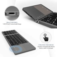 seenda Összehajtható Bluetooth Billentyűzet Érintőpaddal - 2 az 1-ben (Bluetooth + USB) Újratölthető AZERTY Hordozható Billentyűzet PC/Table 3