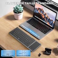 seenda Összehajtható Bluetooth Billentyűzet Érintőpaddal - Újratölthető, 3 Bluetooth Csatornás, Univerzális Kompatibilitás Windows/iOS/Andro 6