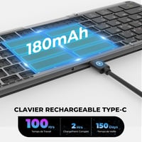 seenda Összehajtható Bluetooth Billentyűzet Érintőpaddal - Újratölthető, 3 Bluetooth Csatornás, Univerzális Kompatibilitás Windows/iOS/Andro 5