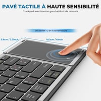seenda Összehajtható Bluetooth Billentyűzet Érintőpaddal - Újratölthető, 3 Bluetooth Csatornás, Univerzális Kompatibilitás Windows/iOS/Andro 3