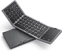 seenda Összehajtható Bluetooth Billentyűzet Érintőpaddal - Újratölthető Vezeték Nélküli Klaviatúra Laptophoz, Tablethez, iPadhez, Smart TV-h 1