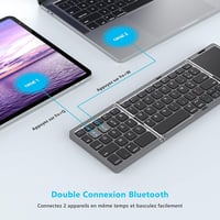 seenda Összehajtható Bluetooth Billentyűzet Érintőpaddal - Újratölthető Vezeték Nélküli Klaviatúra Laptophoz, Tablethez, iPadhez, Smart TV-h 3