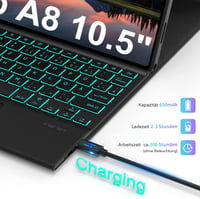 seenda Samsung Galaxy Tab A8 Tok Billentyűzettel - Háttérvilágítású Bluetooth Billentyűzet Érintőpaddal, 10.5" Tablet Védőtok, SM-X200/X205/ 7