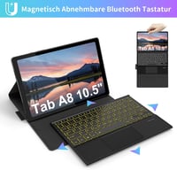 seenda Samsung Galaxy Tab A8 Tok Billentyűzettel - Háttérvilágítású Bluetooth Billentyűzet Érintőpaddal, 10.5" Tablet Védőtok, SM-X200/X205/ 5