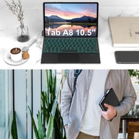seenda Samsung Galaxy Tab A8 Tok Billentyűzettel - Háttérvilágítású Bluetooth Billentyűzet Érintőpaddal, 10.5" Tablet Védőtok, SM-X200/X205/ 8