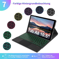 seenda Samsung Galaxy Tab A8 Tok Billentyűzettel - Háttérvilágítású Bluetooth Billentyűzet Érintőpaddal, 10.5" Tablet Védőtok, SM-X200/X205/ 3
