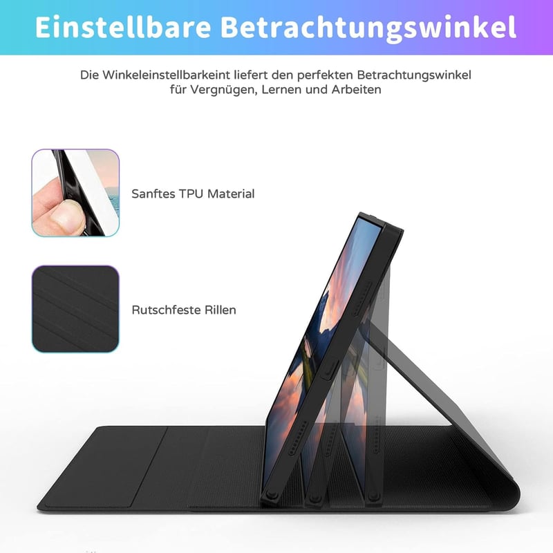 seenda Samsung Galaxy Tab A8 Tok Billentyűzettel - Háttérvilágítású Bluetooth Billentyűzet Érintőpaddal, 10.5" Tablet Védőtok, SM-X200/X205/