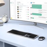 seenda SK38-3 Vezeték Nélküli Billentyűzet Egér Szett, Ultra Vékony Újratölthető Wireless Keyboard Mouse Kombó, Ergonomikus QWERTZ Fekete Ez 7