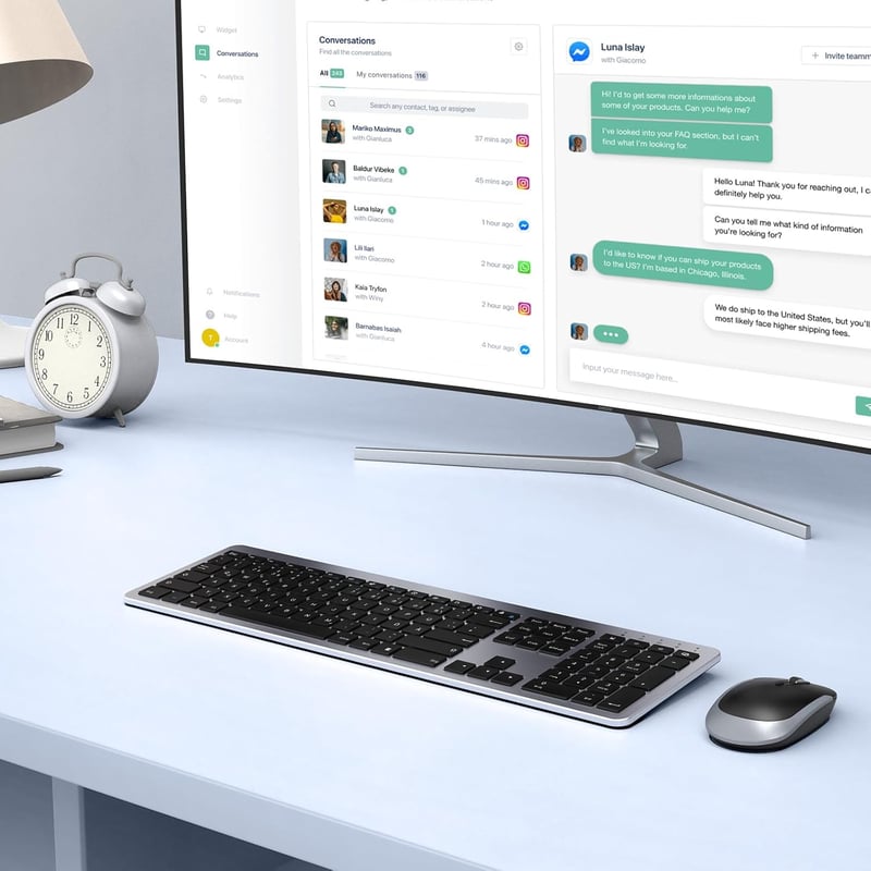 seenda SK38-3 Vezeték Nélküli Billentyűzet Egér Szett, Ultra Vékony Újratölthető Wireless Keyboard Mouse Kombó, Ergonomikus QWERTZ Fekete Ez