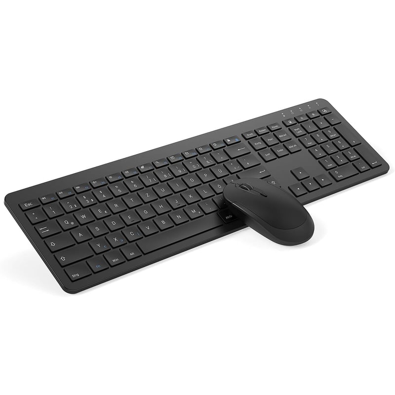 Bezdrôtová klávesnica a myš Seenda SK38-3, ultratenká, nabíjateľná, ergonomická, so silikónovým krytom proti prachu, PC/Laptop/Smart TV, QWERTZ