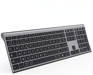 seenda Ultra tanka Bluetooth tipkovnica s 3 kanala - Punjiva, kompatibilna s više uređaja za PC, tablet, telefon, iPad