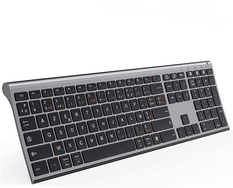 Seenda Ultratenká Bluetooth Klávesnica s 3 Kanálmi - Nabíjateľná, Kompatibilná s Viacerými Zariadeniami PC, Tablet, Telefón, iPad