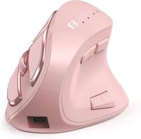 seenda Vertikális Ergonomikus Egér - Bluetooth + 2.4G Vezeték Nélküli, Rózsaszín, Újratölthető, Többeszközös Kompatibilitás Windows/Mac/Andr 1