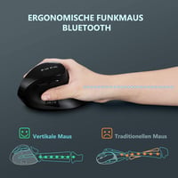 seenda Vertikális Ergonomikus Egér - Bluetooth 5.0 + 2.4G Vezeték Nélküli, Újratölthető, Többeszközös Kompatibilitás Windows/Mac/Android/iOS 4