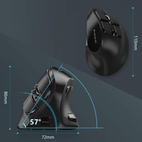 seenda Vertikális Ergonomikus Egér - Bluetooth 5.0 + 2.4G Vezeték Nélküli, Újratölthető, Többeszközös Kompatibilitás Windows/Mac/Android/iOS 7
