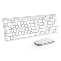 seenda Bezdrôtová klávesnica a myš - Nabíjateľná, ultratenká kovová klávesnica s QWERTZ rozložením pre PC/laptop/Smart TV, biela 1