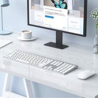 seenda Vezeték Nélküli Billentyűzet-Egér Szett - Ultravékony Alumínium QWERTZ Német Kiosztás, Újratölthető, Windows/PC/Laptop/Smart TV Kompa 7