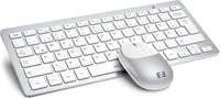 seenda Vezeték Nélküli Billentyűzet és Egér Szett, Kompakt 70% QWERTZ Kiosztás, PC/Laptop/TV Kompatibilis, Ultravékony Dizájn, Fehér-Ezüst 1