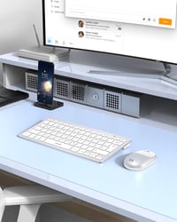 seenda Vezeték Nélküli Billentyűzet és Egér Szett, Kompakt 70% QWERTZ Kiosztás, PC/Laptop/TV Kompatibilis, Ultravékony Dizájn, Fehér-Ezüst 8