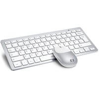 seenda Bežična Tipkovnica i Miš Set, Kompaktni 70% QWERTZ Raspored, Kompatibilno s PC/Laptop/TV, Ultra-tanak Dizajn, Bijelo-Srebrna 1
