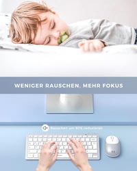 seenda Vezeték Nélküli Billentyűzet és Egér Szett, Kompakt 70% QWERTZ Kiosztás, PC/Laptop/TV Kompatibilis, Ultravékony Dizájn, Fehér-Ezüst 5